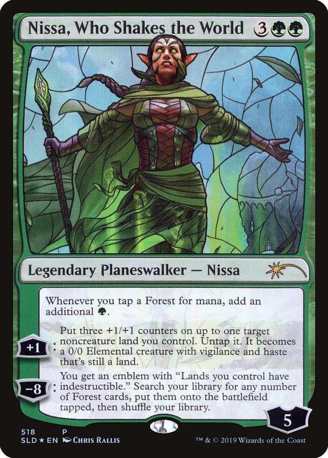 Nissa, Who Shakes the World (Stained Glass) [Secret Lair Drop Promos] | Silver Goblin