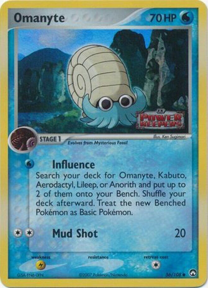 Omanyte (56/108) (Stamped) [EX: Power Keepers] | Silver Goblin