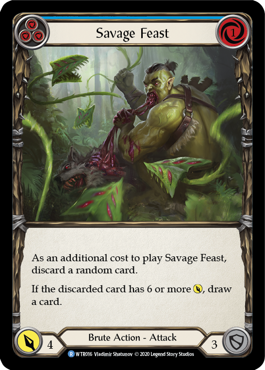 Savage Feast (Blue) [U-WTR016] (Welcome to Rathe Unlimited)  Unlimited Rainbow Foil | Silver Goblin