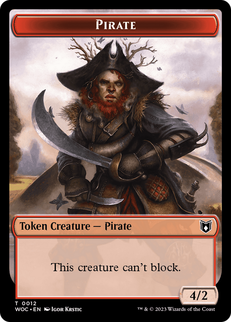 Pirate // Human Soldier Double-Sided Token [Wilds of Eldraine Commander Tokens] | Silver Goblin