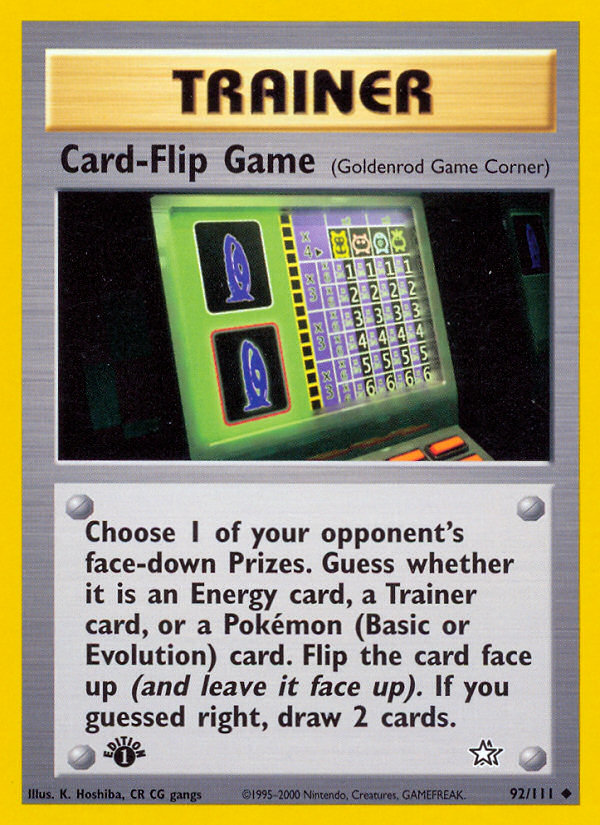 Card-Flip Game (92/111) [Neo Genesis 1st Edition] | Silver Goblin
