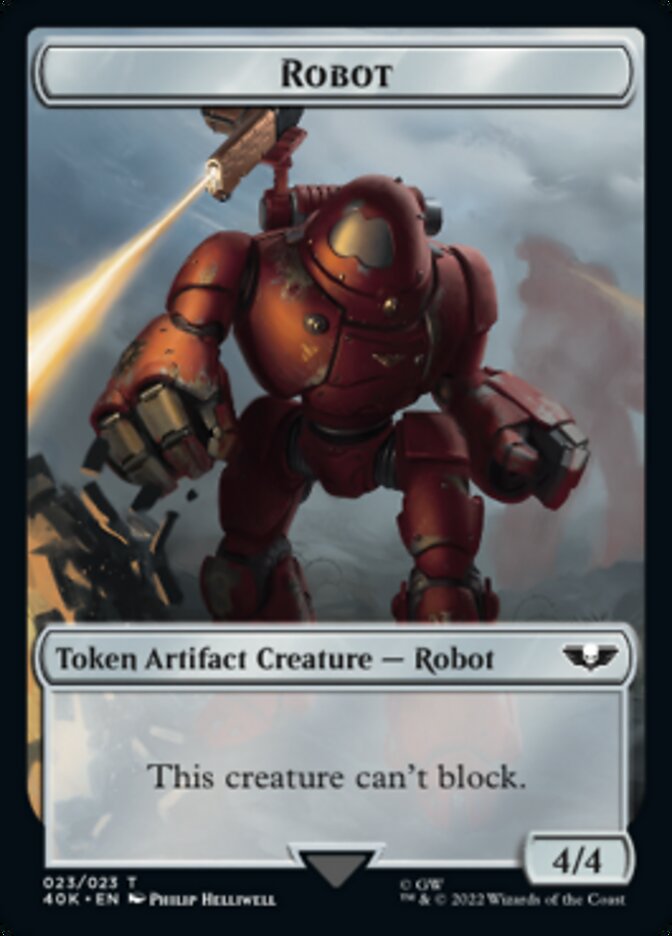 Astartes Warrior // Robot Double-Sided Token (Surge Foil) [Warhammer 40,000 Tokens] | Silver Goblin