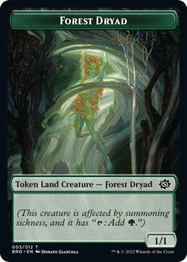 Powerstone // Forest Dryad Double-Sided Token [The Brothers' War Tokens] | Silver Goblin