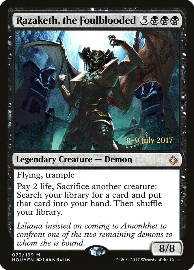 Razaketh, the Foulblooded [Hour of Devastation Prerelease Promos] | Silver Goblin