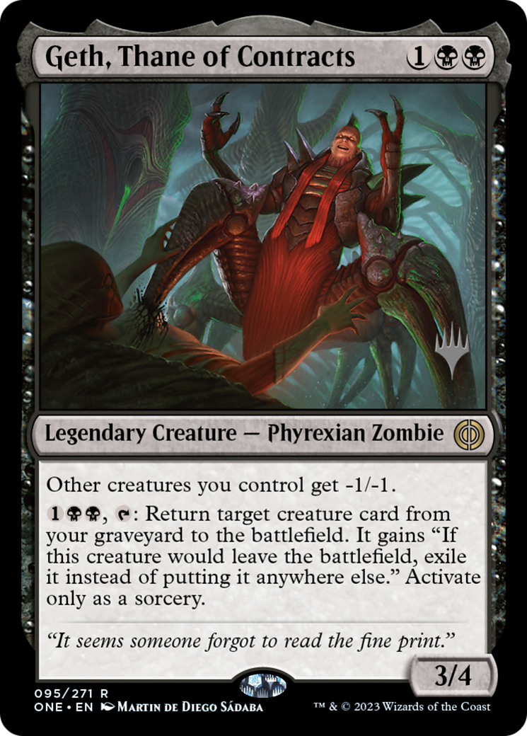 Geth, Thane of Contracts (Promo Pack) [Phyrexia: All Will Be One Promos] | Silver Goblin