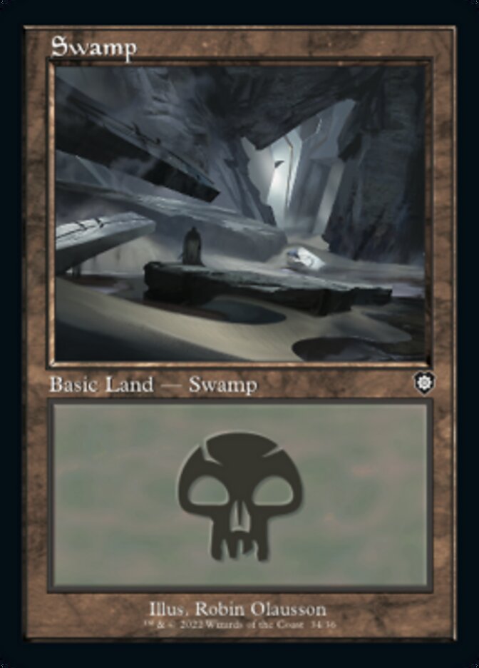 Swamp (034) (Retro) [The Brothers' War Commander] | Silver Goblin