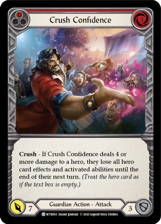 Crush Confidence (Red) [U-WTR063] (Welcome to Rathe Unlimited)  Unlimited Rainbow Foil | Silver Goblin