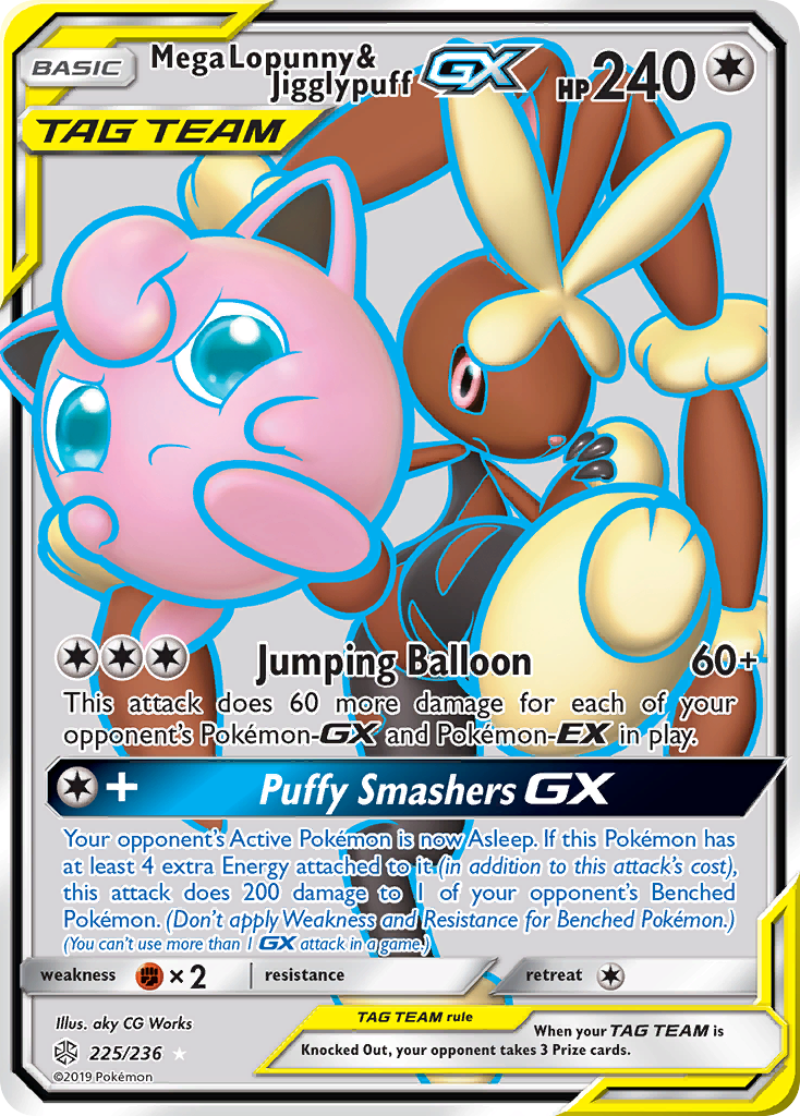 Mega Lopunny & Jigglypuff GX (225/236) [Sun & Moon: Cosmic Eclipse] | Silver Goblin