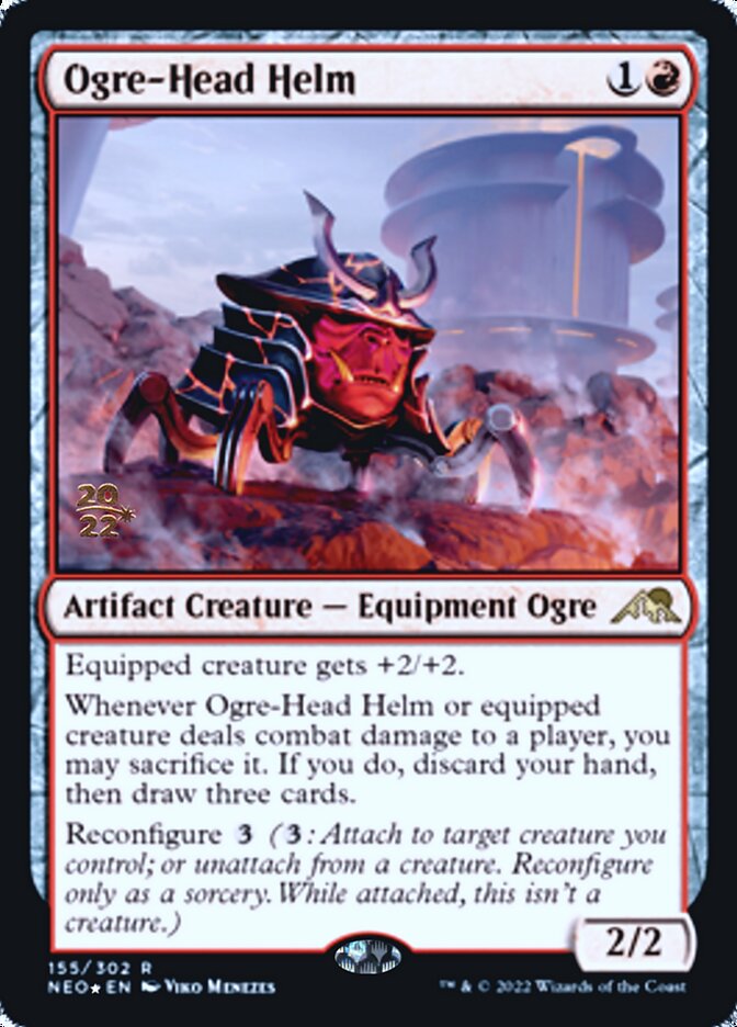 Ogre-Head Helm [Kamigawa: Neon Dynasty Prerelease Promos] | Silver Goblin