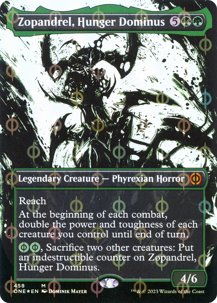 Zopandrel, Hunger Dominus (Borderless Ichor Step-and-Compleat Foil) [Phyrexia: All Will Be One] | Silver Goblin