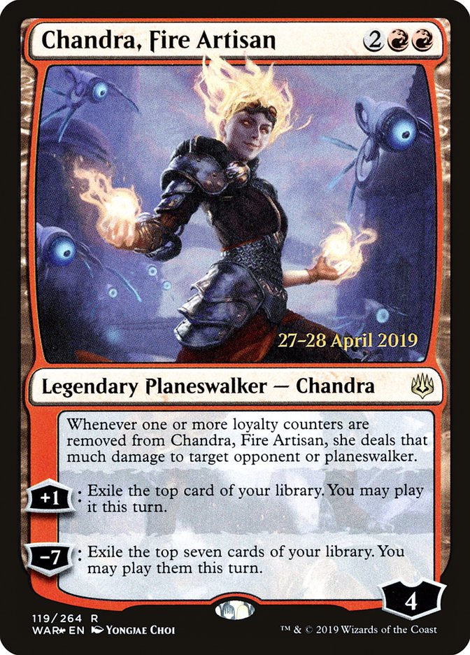 Chandra, Fire Artisan [War of the Spark Prerelease Promos] | Silver Goblin