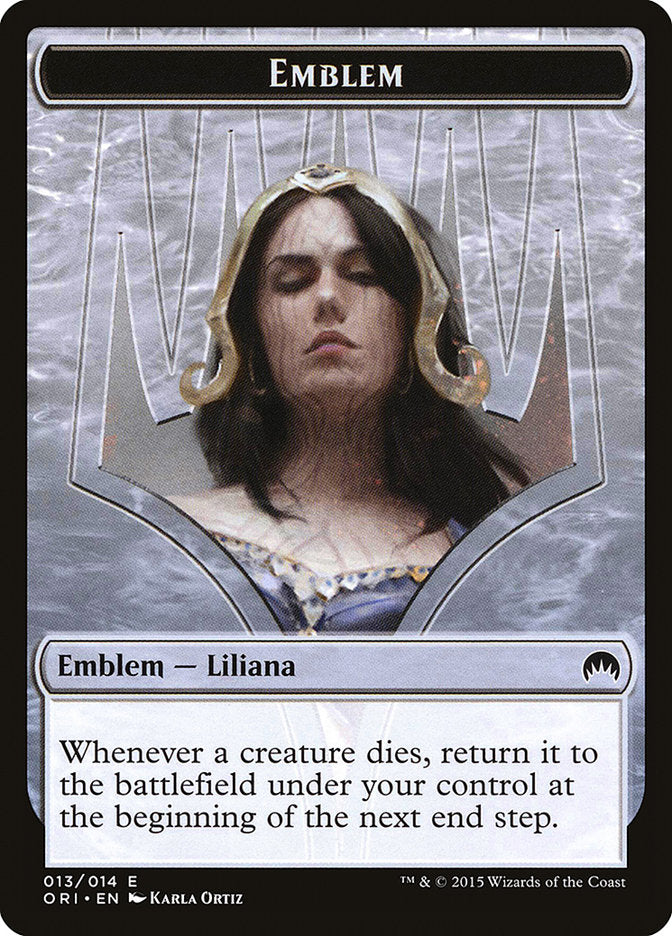 Liliana, Defiant Necromancer Emblem [Magic Origins Tokens] | Silver Goblin