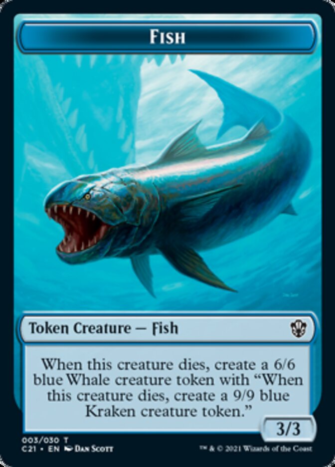 Beast (010) // Fish Double-Sided Token [Commander 2021 Tokens] | Silver Goblin