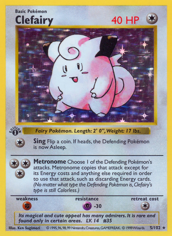 Clefairy (5/102) (Shadowless) [Base Set 1st Edition] | Silver Goblin