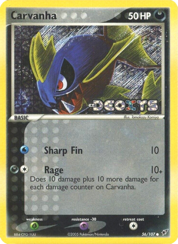 Carvanha (56/107) (Stamped) [EX: Deoxys] | Silver Goblin