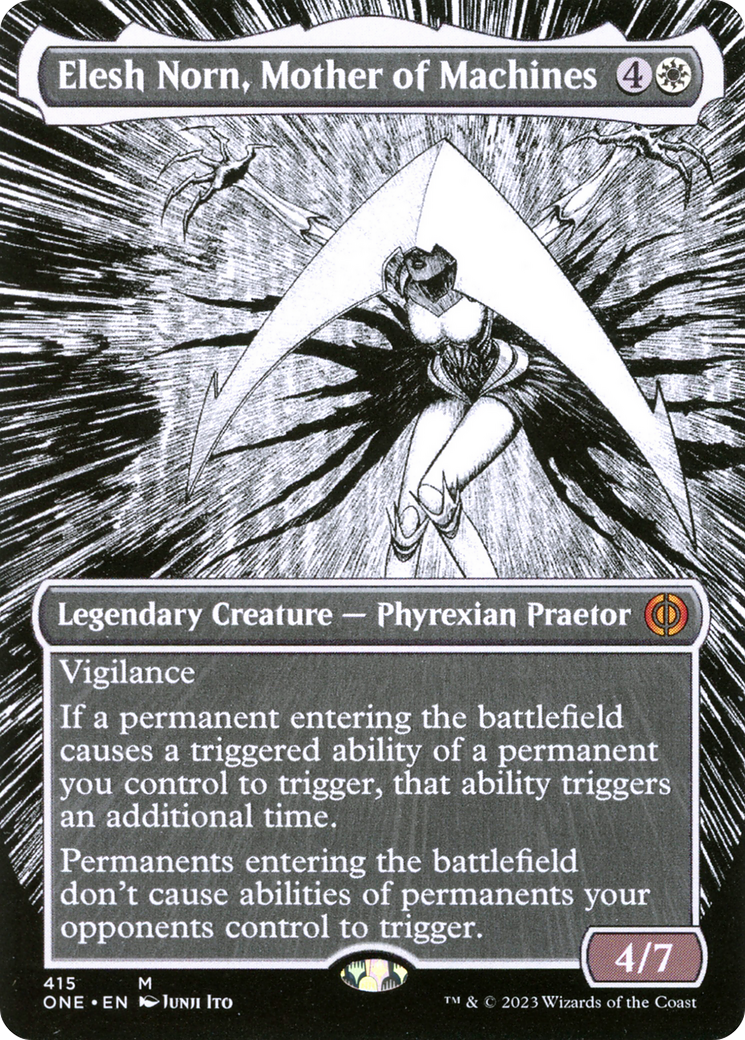 Elesh Norn, Mother of Machines (Borderless Manga) [Phyrexia: All Will Be One] | Silver Goblin