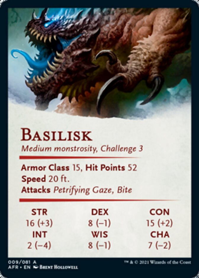 Basilisk Art Card (Gold-Stamped Signature) [Dungeons & Dragons: Adventures in the Forgotten Realms Art Series] | Silver Goblin