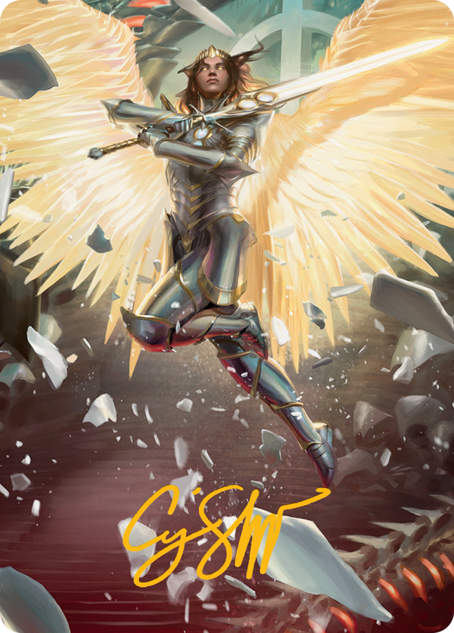 Archangel Elspeth Art Card (Gold-Stamped Signature) [March of the Machine Art Series] | Silver Goblin