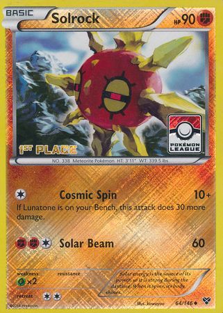 Solrock (64/146) (1st Place League Challenge Promo) [XY: Base Set] | Silver Goblin