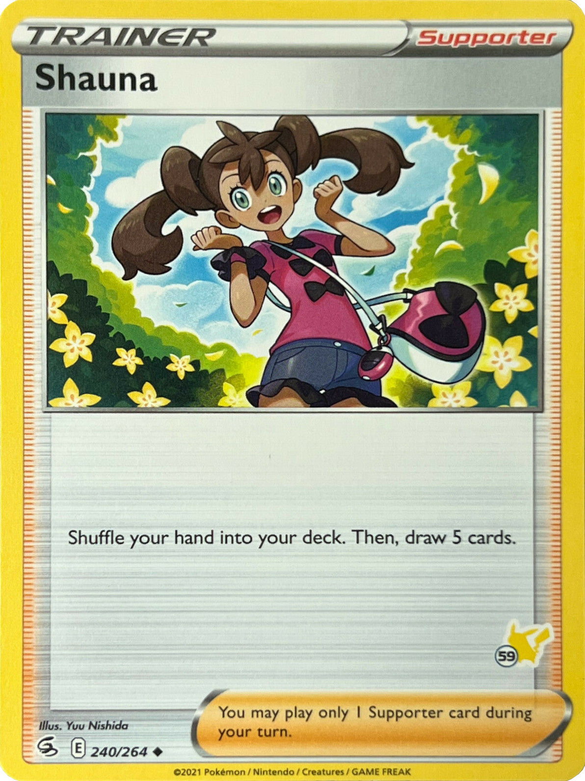 Shauna (240/264) (Pikachu Stamp #59) [Battle Academy 2022] | Silver Goblin