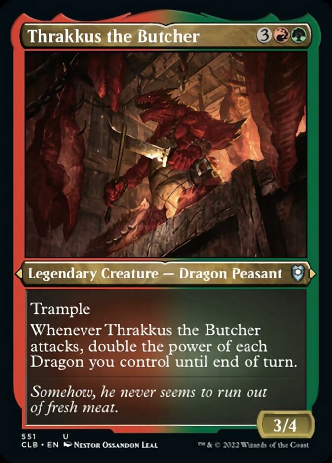 Thrakkus the Butcher (Foil Etched) [Commander Legends: Battle for Baldur's Gate] | Silver Goblin
