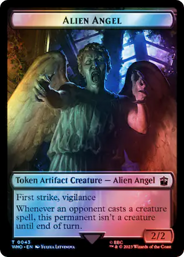 Alien Angel // Food (0058) Double-Sided Token (Surge Foil) [Doctor Who Tokens] | Silver Goblin