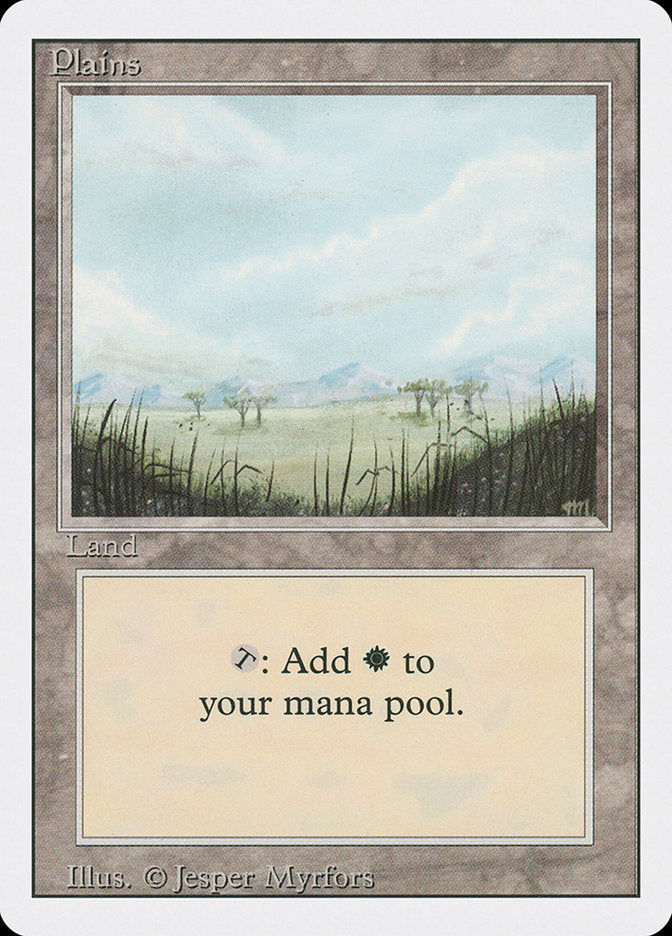 Plains (Trees on Plain / Signature on Right) [Revised Edition] | Silver Goblin