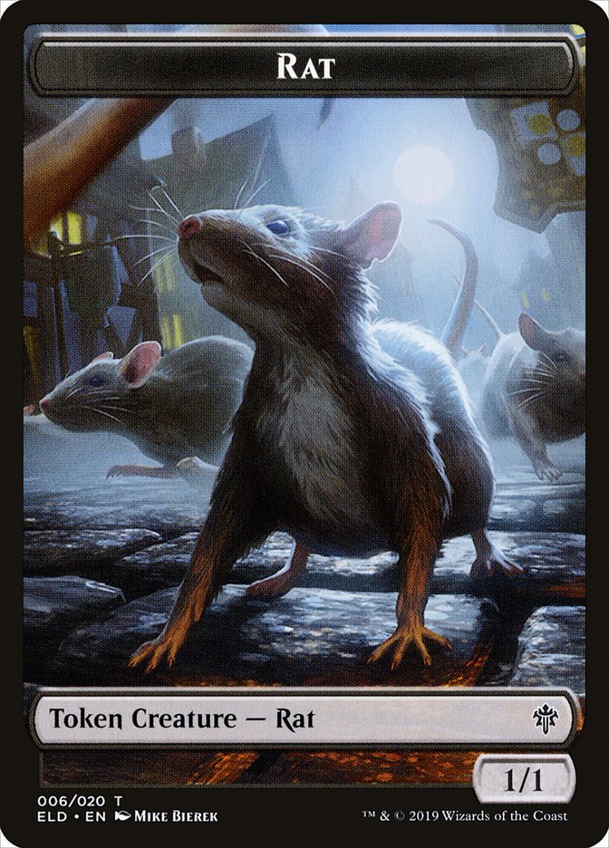 Rat Token [Throne of Eldraine Tokens] | Silver Goblin