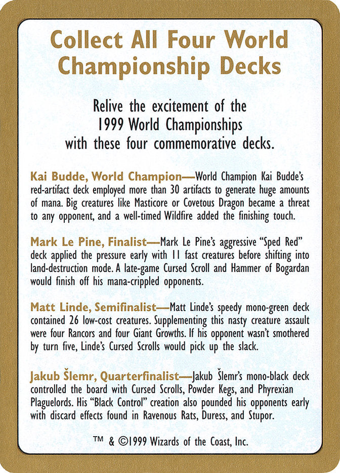 1999 World Championships Ad [World Championship Decks 1999] | Silver Goblin