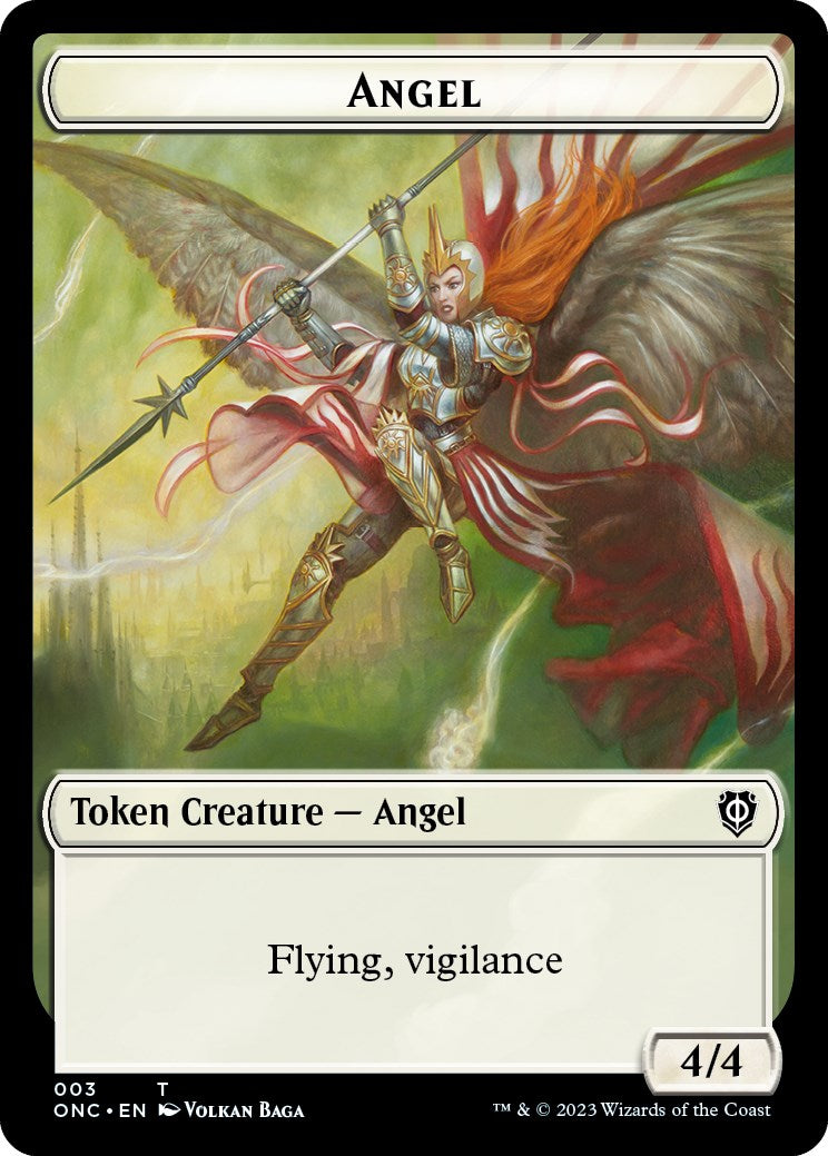 Soldier (008) // Angel Double-Sided Token [Phyrexia: All Will Be One Commander Tokens] | Silver Goblin