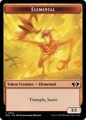 Elemental (2) // Teferi Akosa of Zhalfir Emblem Double-Sided Token [March of the Machine Tokens] | Silver Goblin