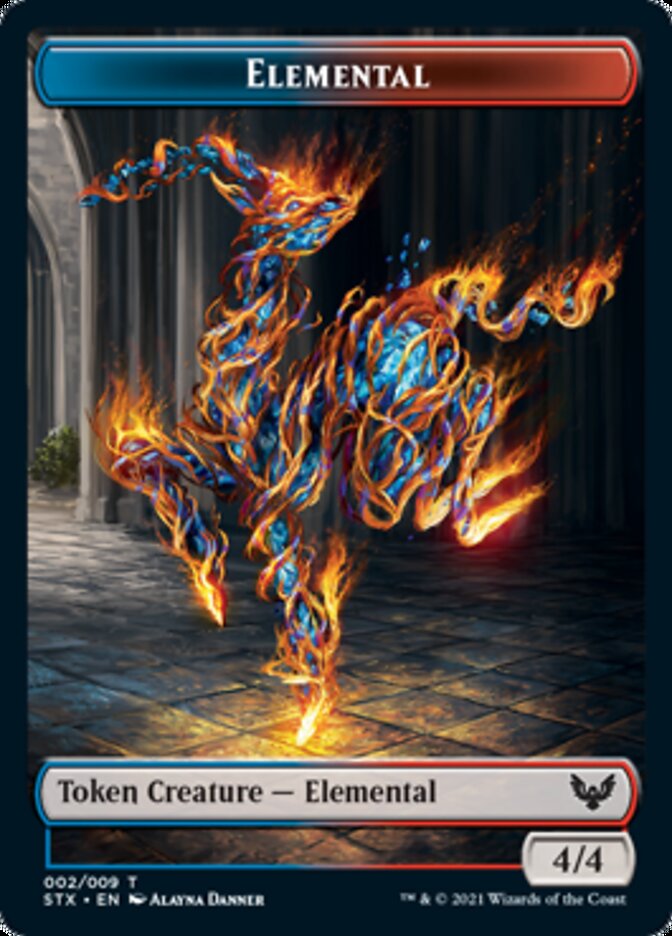 Elemental // Rowan, Scholar of Sparks Emblem Double-Sided Token [Strixhaven: School of Mages Tokens] | Silver Goblin