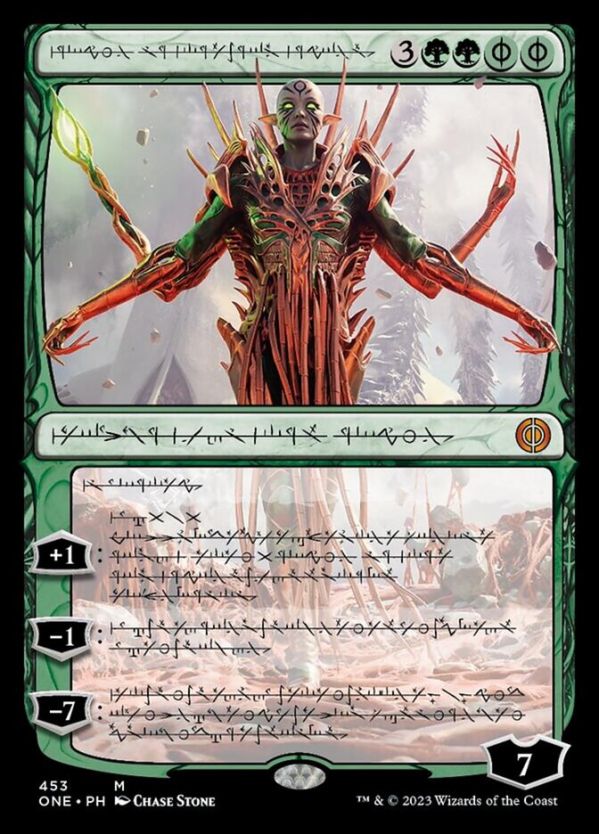 Nissa, Ascended Animist (Phyrexian Step-and-Compleat Foil) [Phyrexia: All Will Be One] | Silver Goblin