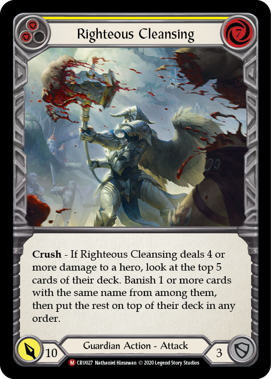 Righteous Cleansing [CRU027] (Crucible of War)  1st Edition Normal | Silver Goblin