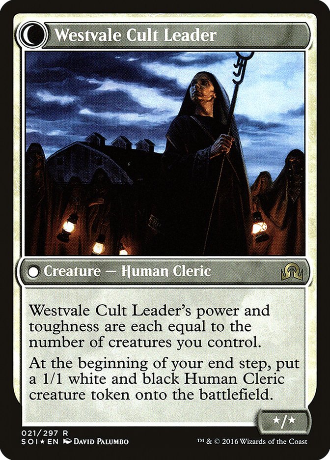 Hanweir Militia Captain // Westvale Cult Leader [Shadows over Innistrad Prerelease Promos] | Silver Goblin