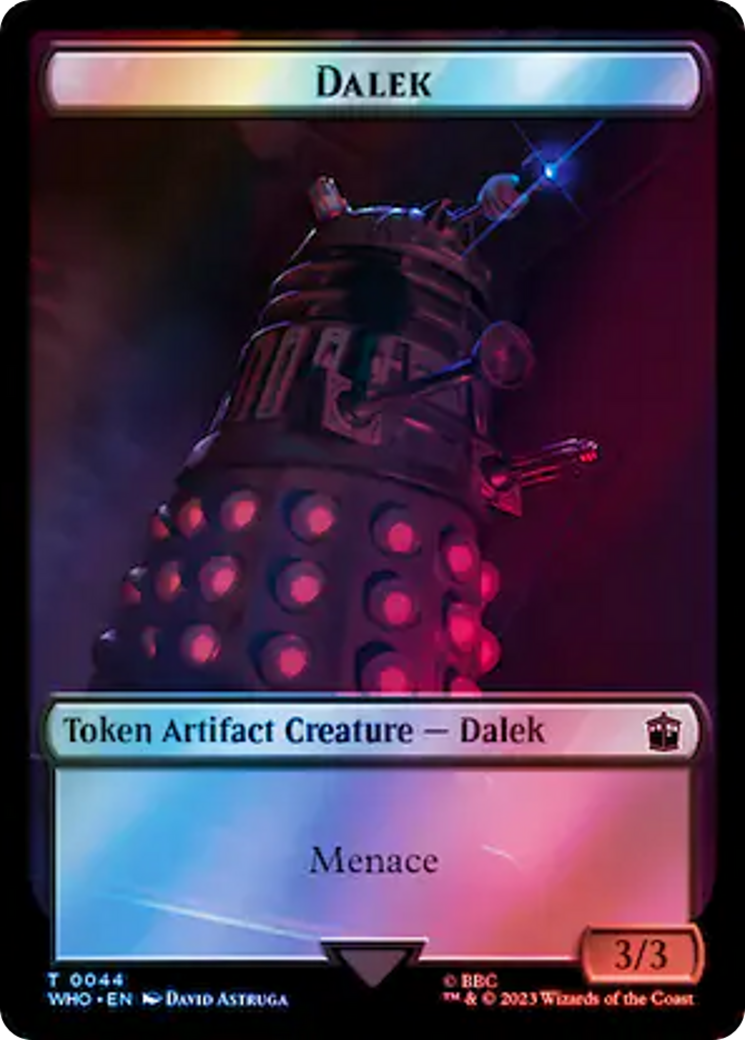Dalek // Clue (0054) Double-Sided Token (Surge Foil) [Doctor Who Tokens] | Silver Goblin