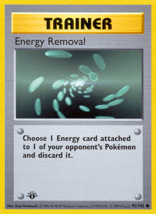 Energy Removal (92/102) (Shadowless) [Base Set 1st Edition] | Silver Goblin