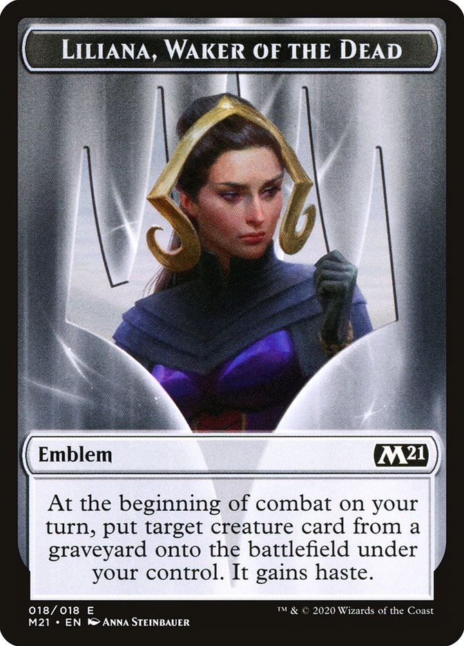 Liliana, Waker of the Dead Emblem [Core Set 2021 Tokens] | Silver Goblin
