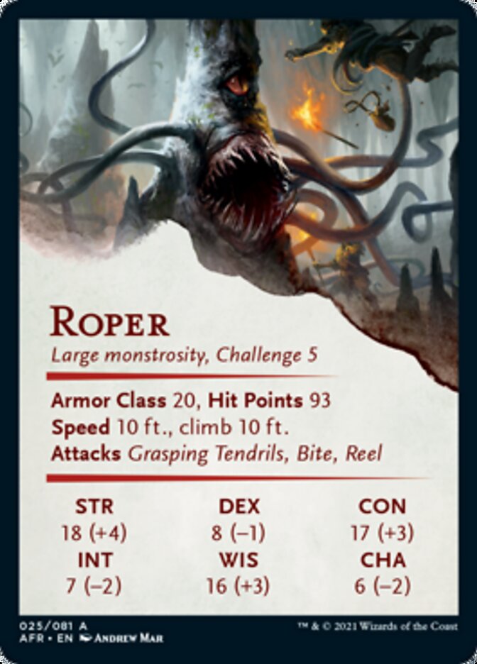 Roper Art Card [Dungeons & Dragons: Adventures in the Forgotten Realms Art Series] | Silver Goblin
