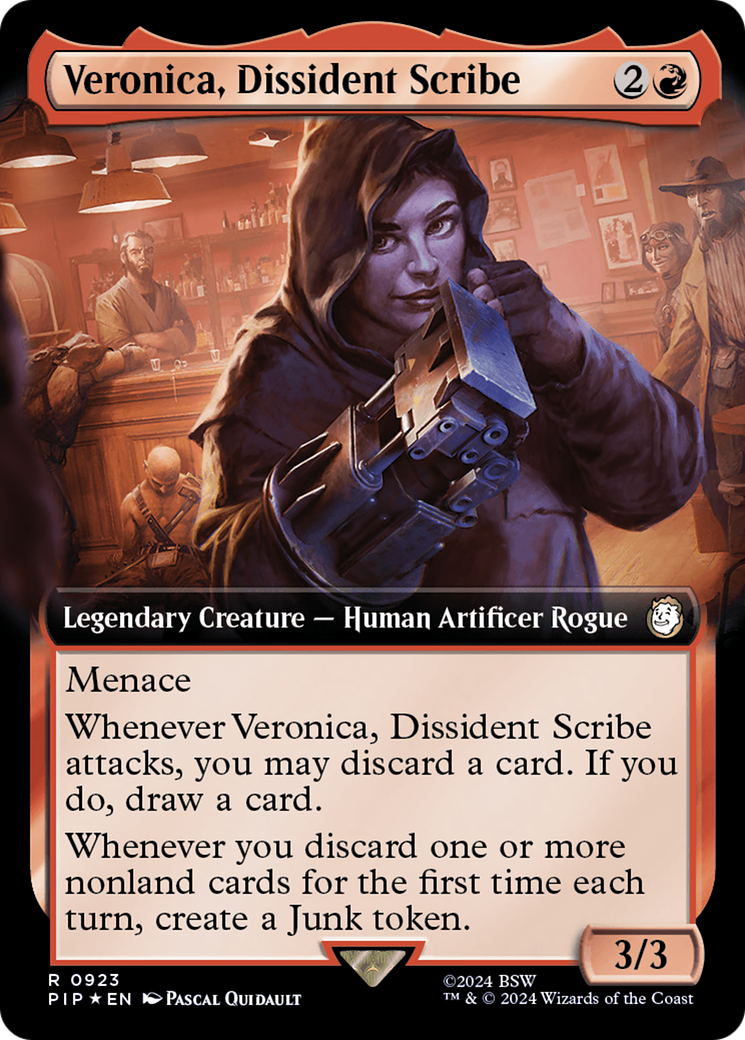 Veronica, Dissident Scribe (Extended Art) (Surge Foil) [Fallout] | Silver Goblin