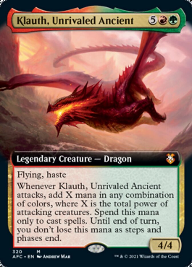 Klauth, Unrivaled Ancient (Extended Art) [Dungeons & Dragons: Adventures in the Forgotten Realms Commander] | Silver Goblin