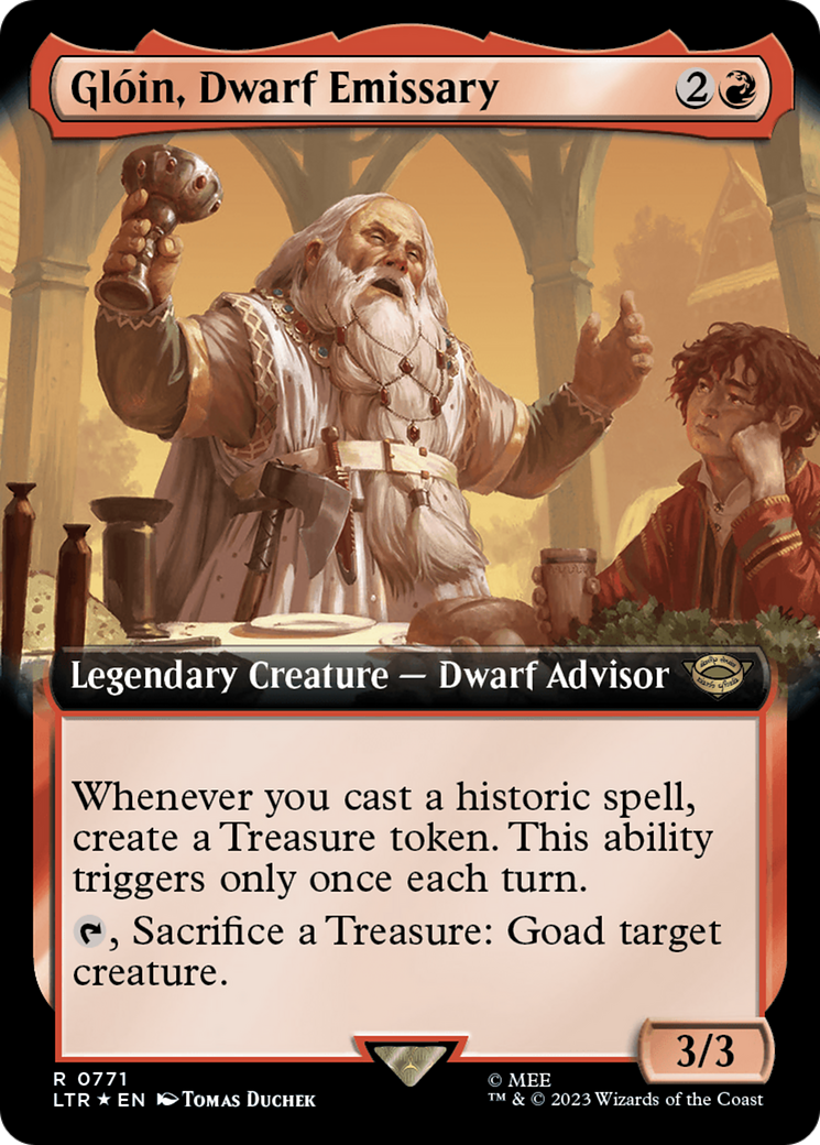 Gloin, Dwarf Emissary (Extended Art) (Surge Foil) [The Lord of the Rings: Tales of Middle-Earth] | Silver Goblin