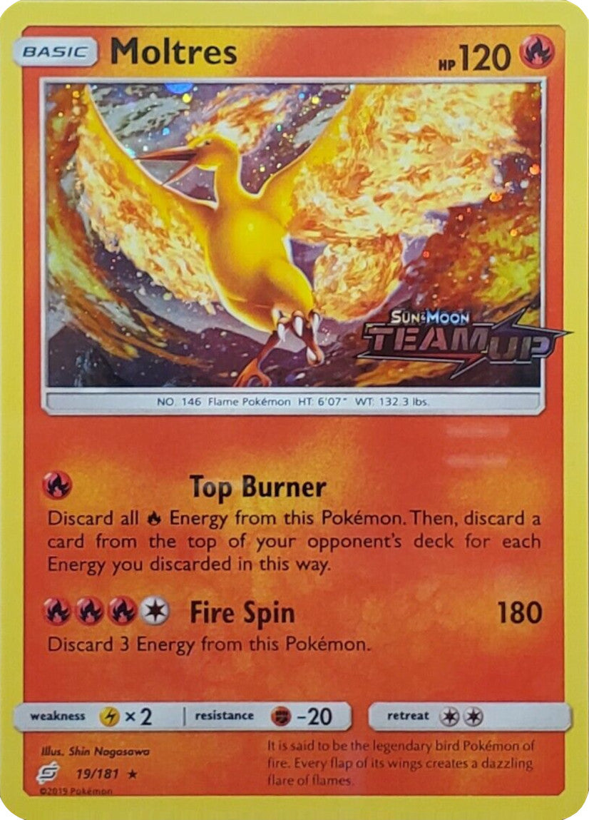 Moltres (19/181) (Stamped) [Sun & Moon: Team Up] | Silver Goblin