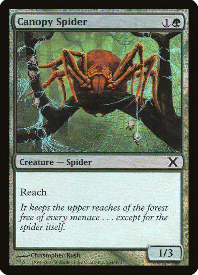 Canopy Spider (Premium Foil) [Tenth Edition] | Silver Goblin