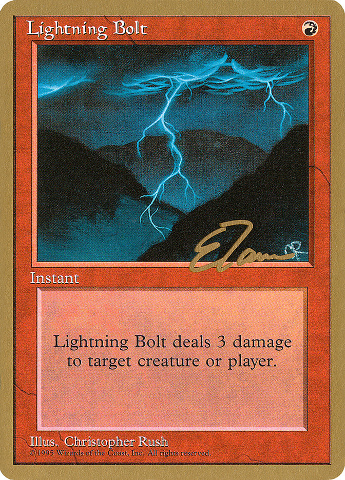 Lightning Bolt (Eric Tam) [Pro Tour Collector Set] | Silver Goblin