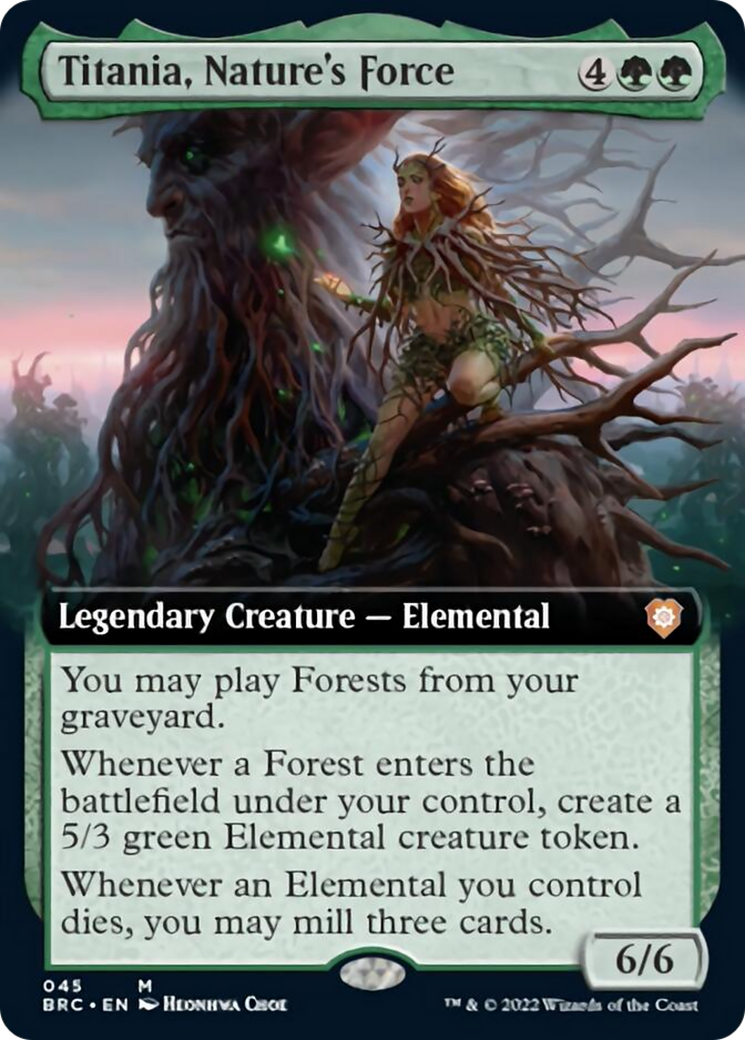 Titania, Nature's Force (Extended Art) [The Brothers' War Commander] | Silver Goblin