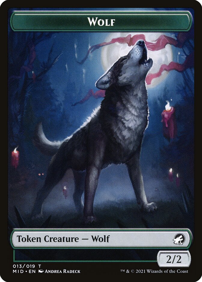 Wolf (013) // Treasure (015) Double-Sided Token [Challenger Decks 2022 Tokens] | Silver Goblin