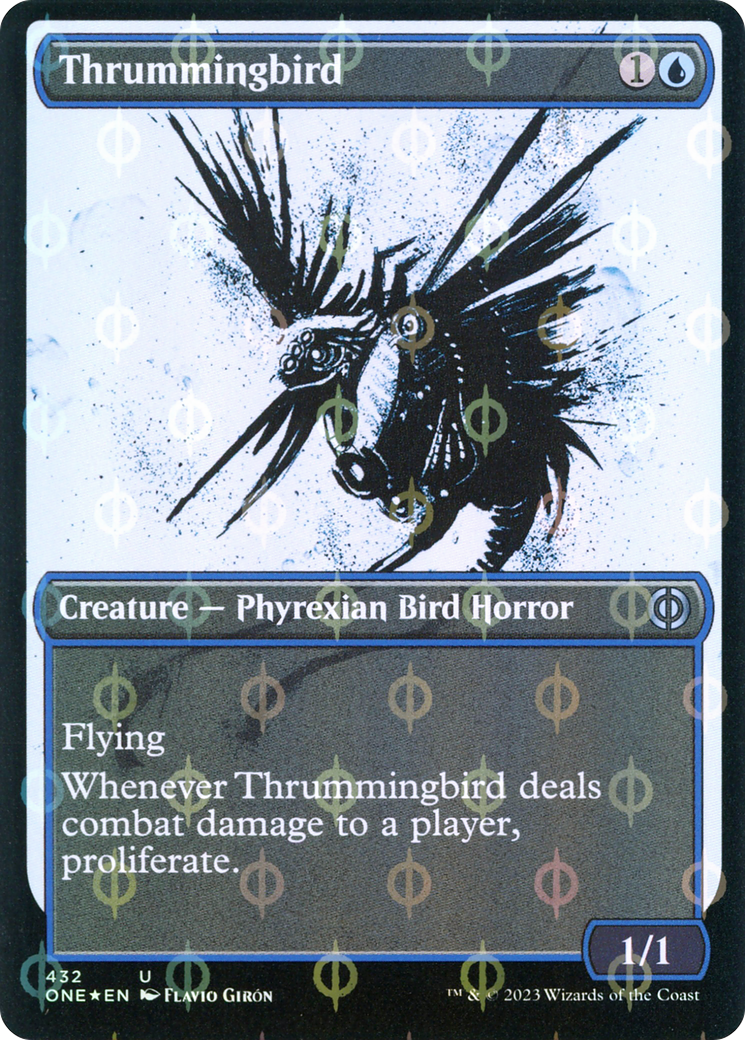 Thrummingbird (Showcase Ichor Step-and-Compleat Foil) [Phyrexia: All Will Be One] | Silver Goblin