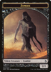 Gideon of the Trials Emblem // Zombie Double-Sided Token [Amonkhet Tokens] | Silver Goblin