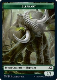 Elephant // Golem Double-Sided Token [Double Masters Tokens] | Silver Goblin
